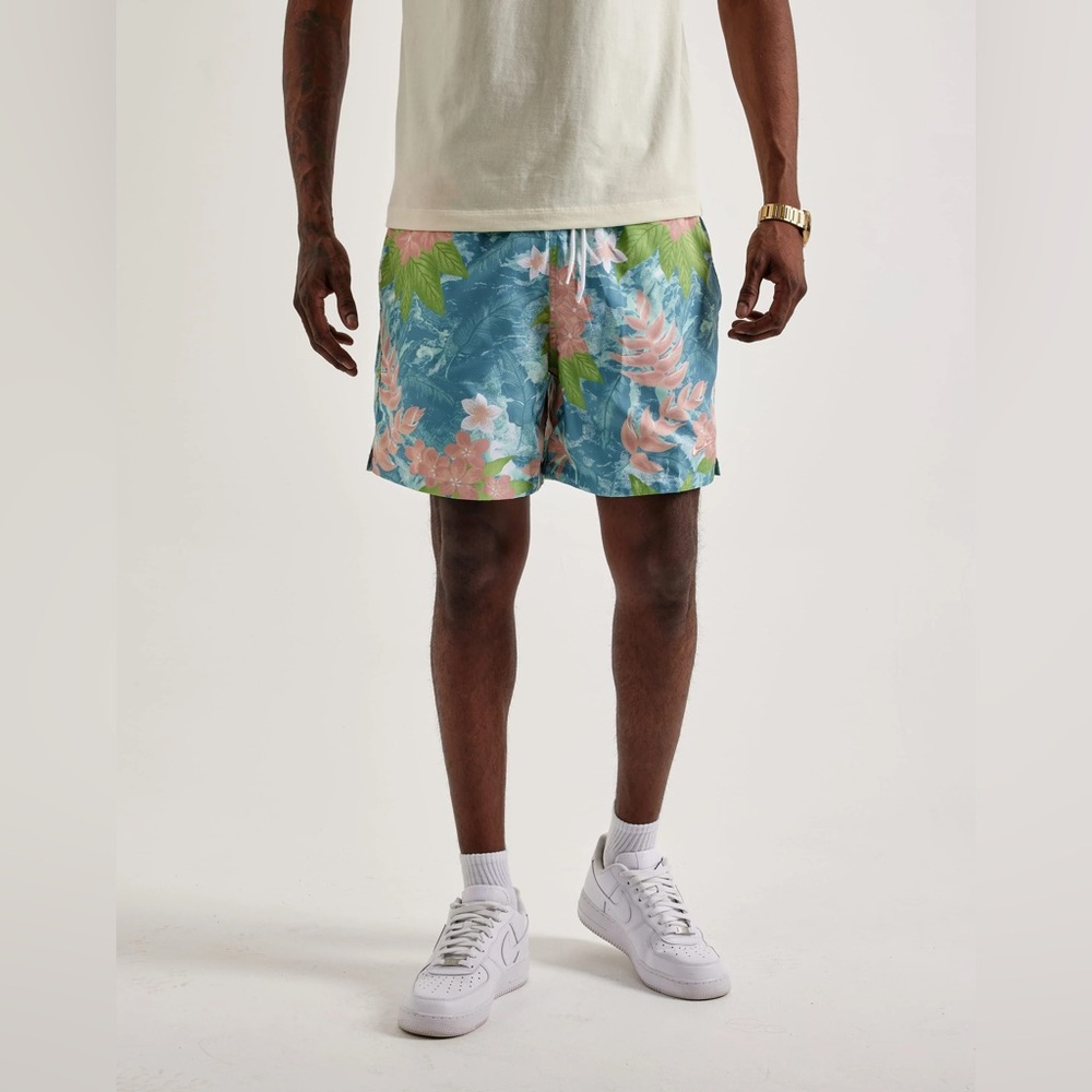 Nike Men's Tropical Blue Floral Lined Shorts